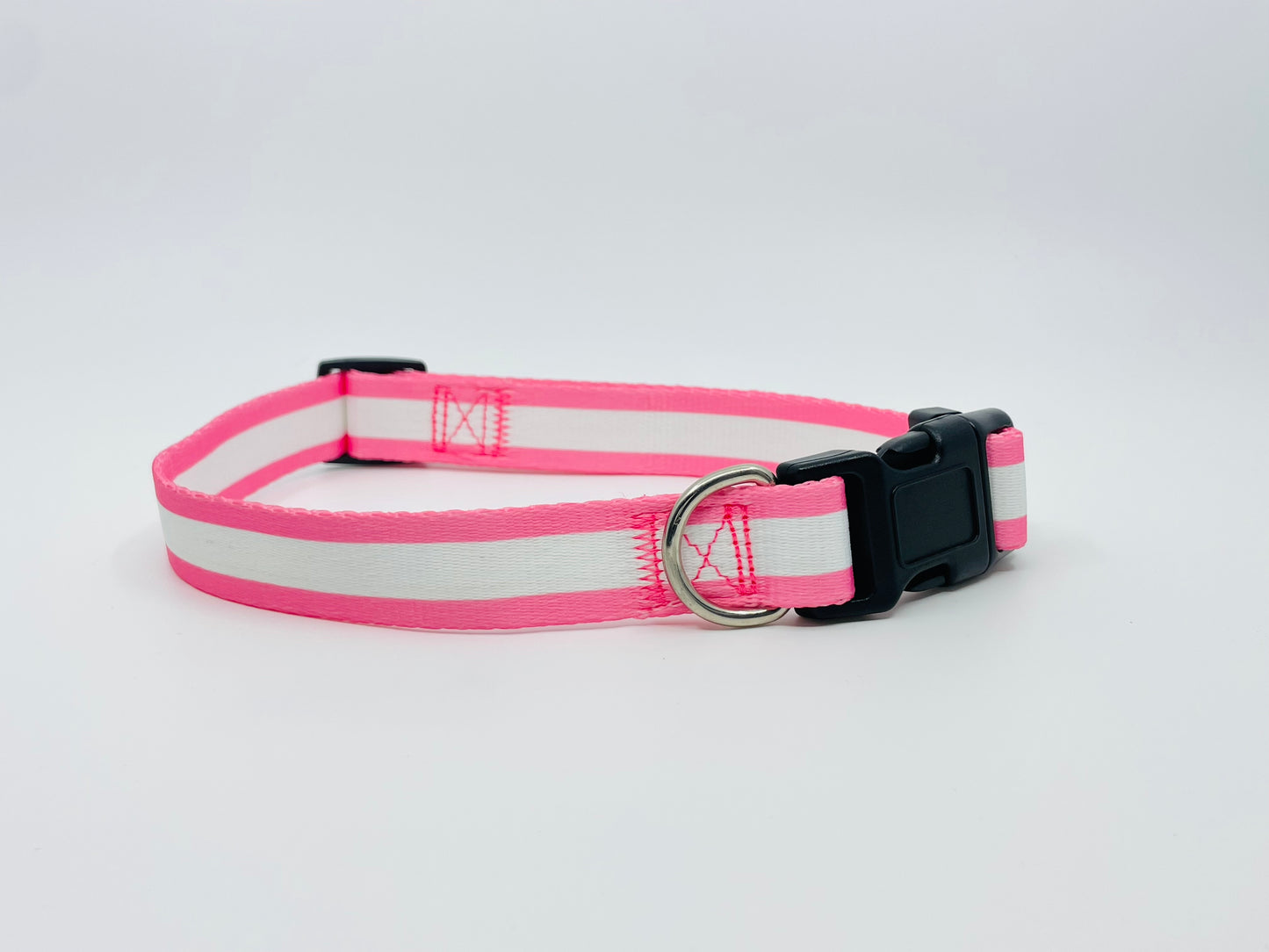 Pink Mighty Stripe Dog Collar