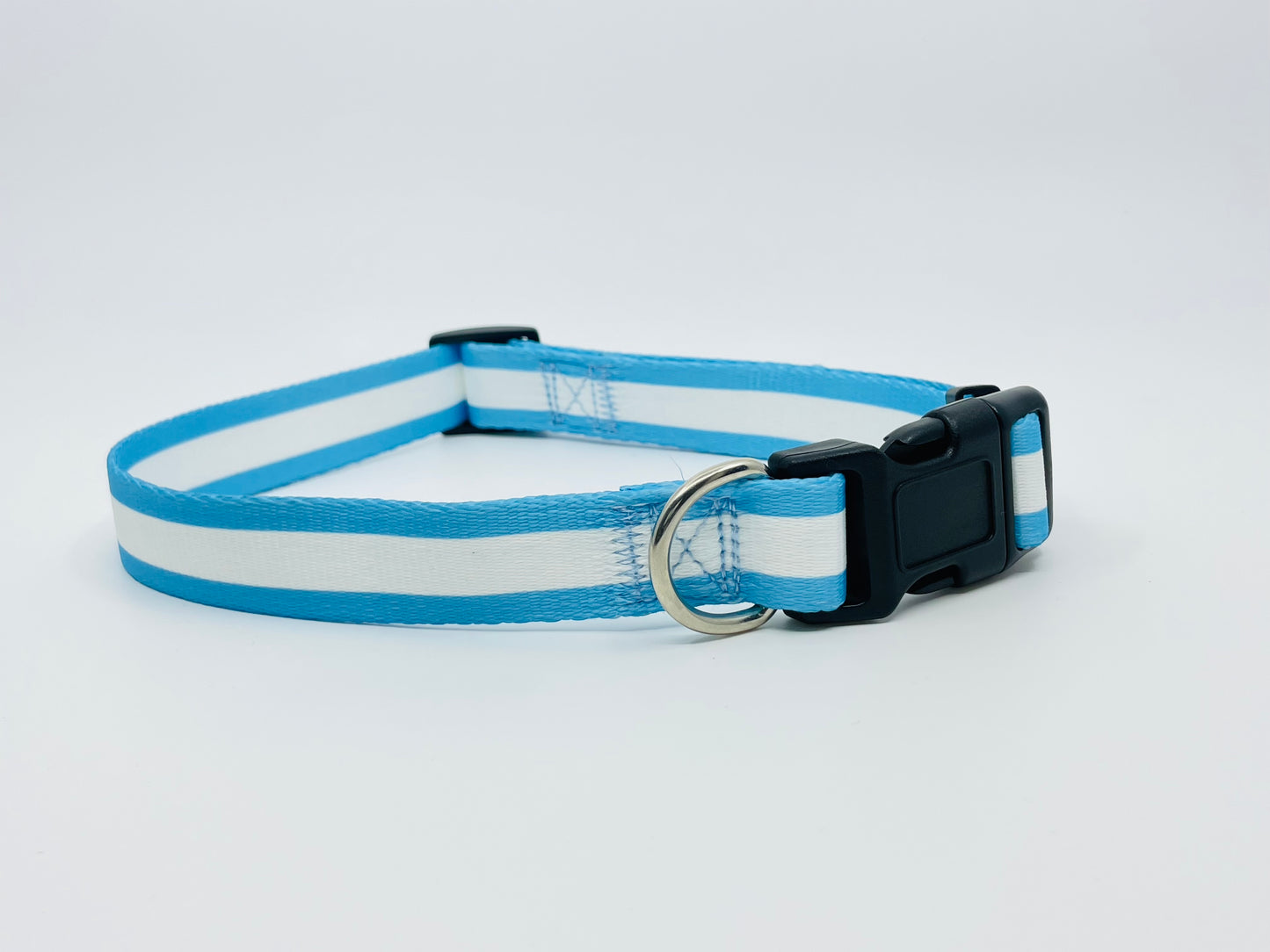 Light Blue Mighty Stripe Dog Collar
