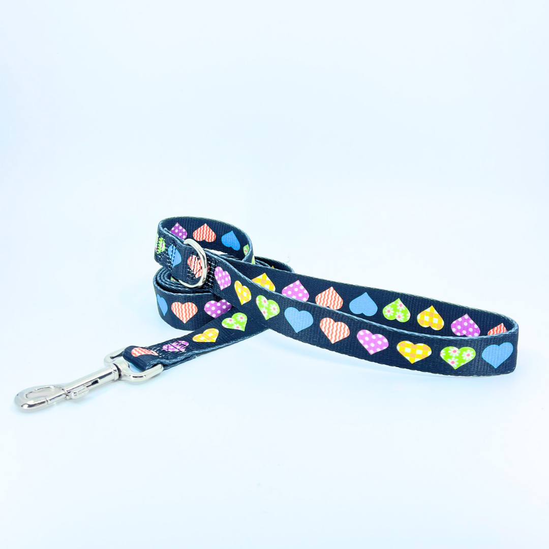 Colorful Hearts Dog Leash