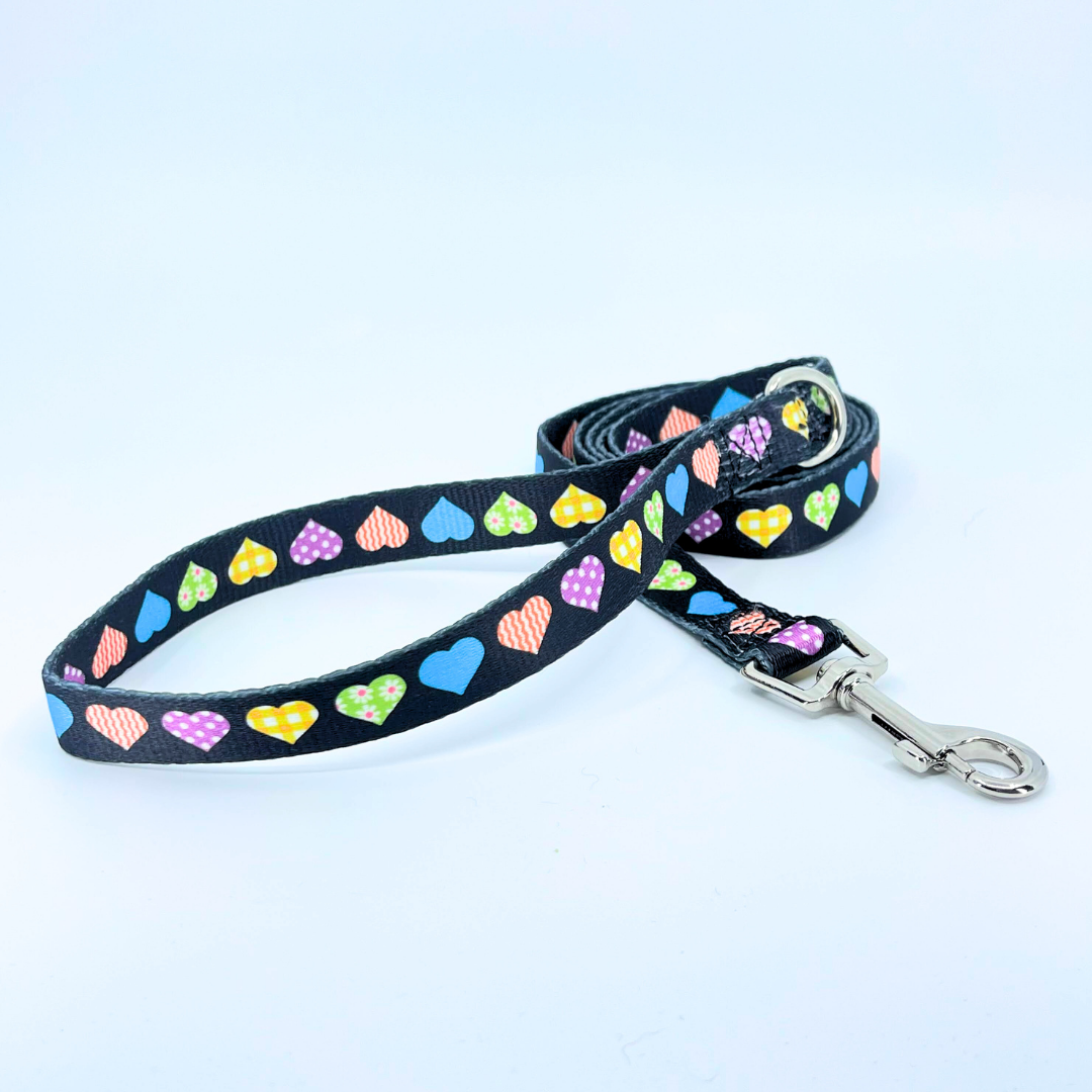 Colorful Hearts Dog Leash