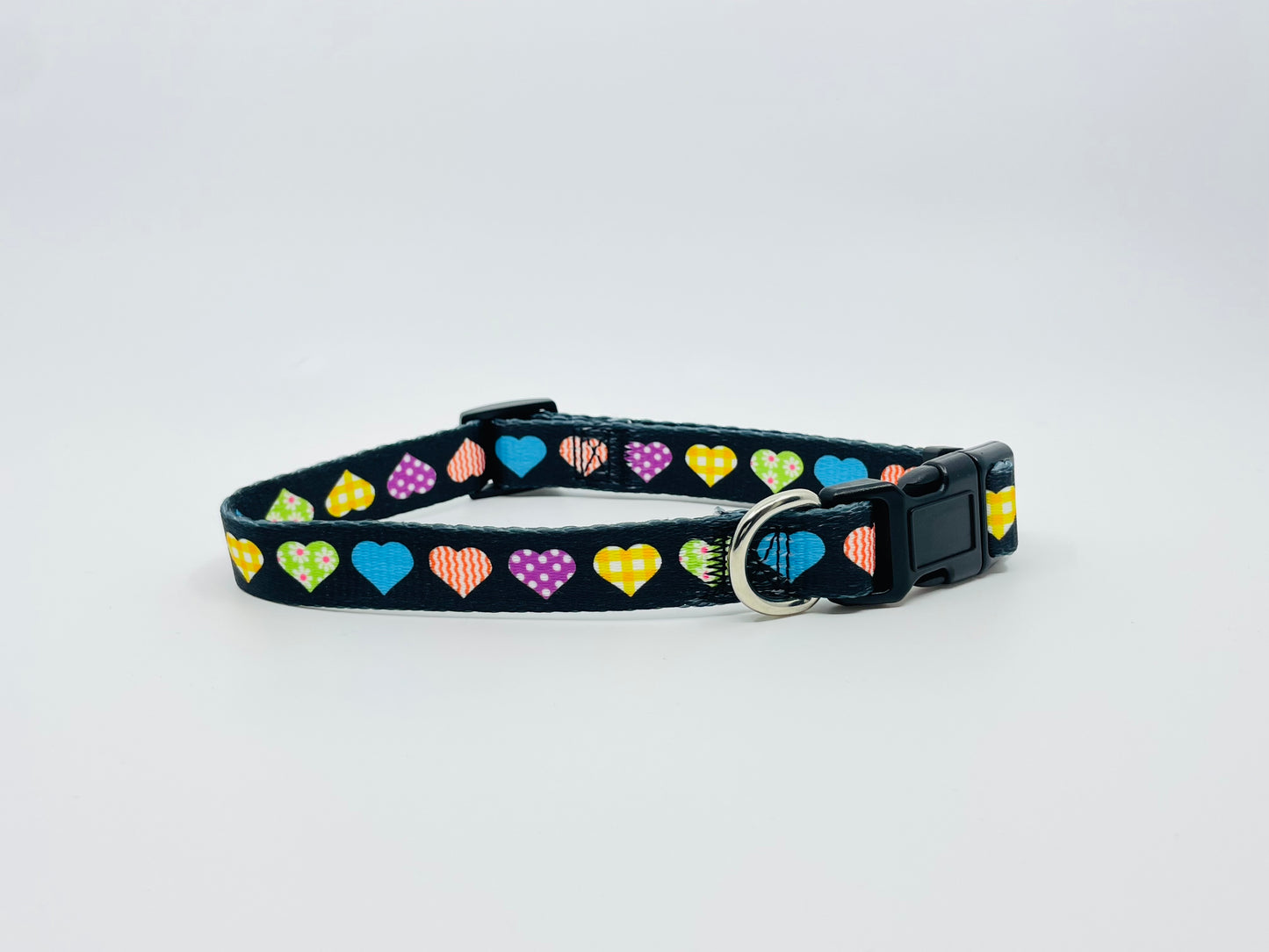 Colorful Hearts Dog Collar