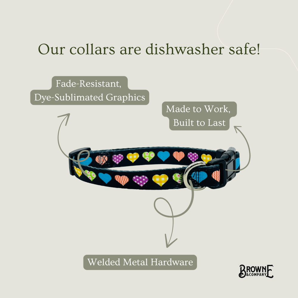 Colorful Hearts Dog Collar