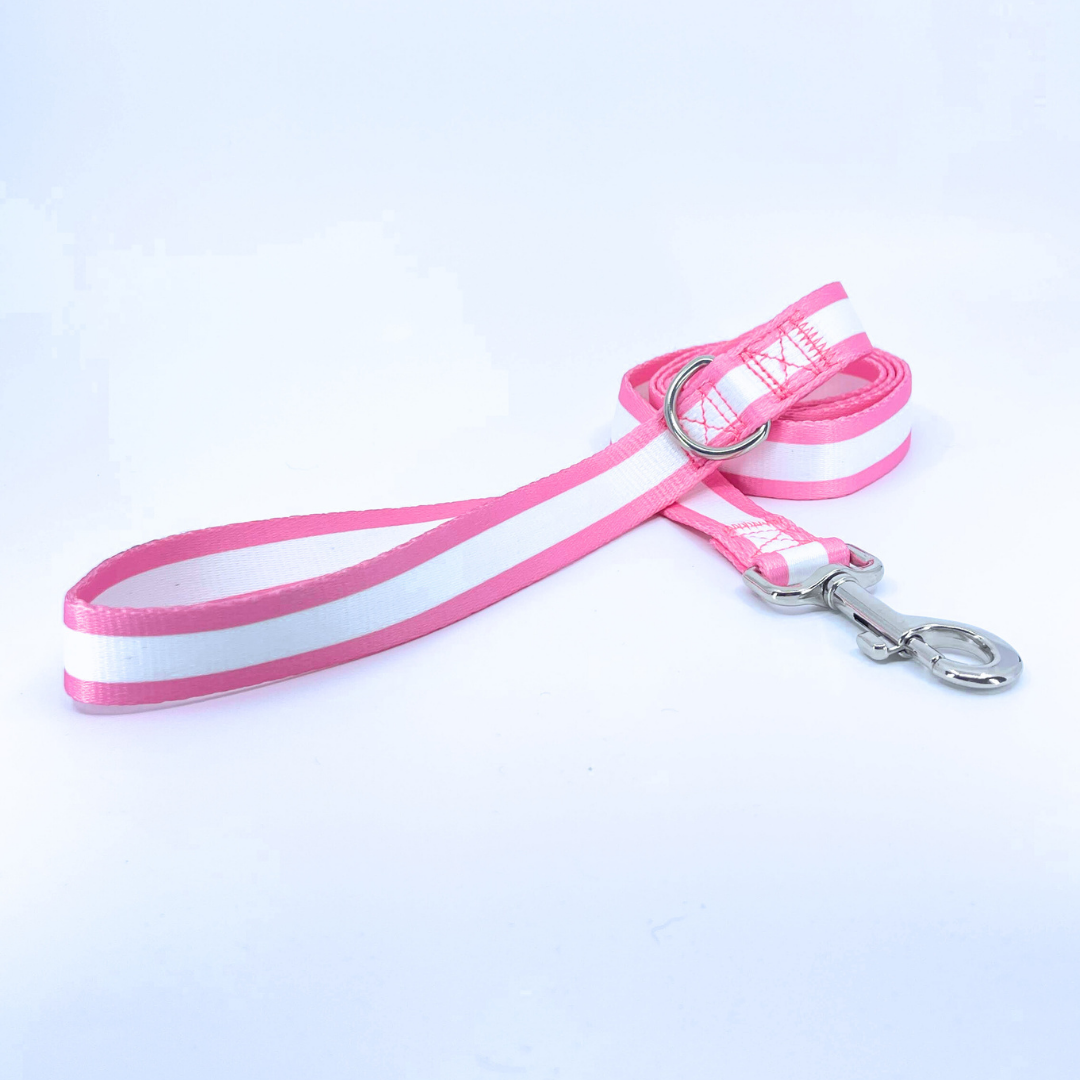 Pink Mighty Stripe 1" Dog Leash