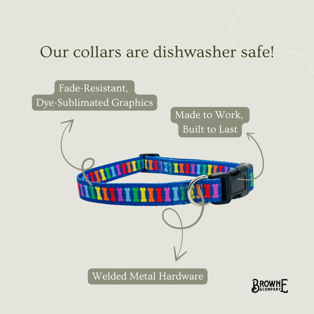 Rainbow Multi Bones Dog Collar