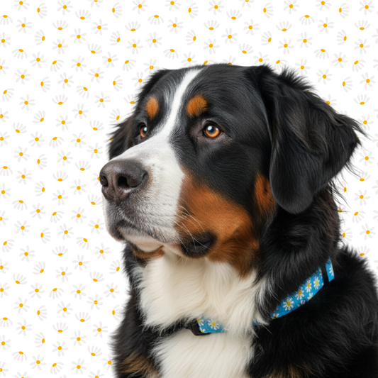 Blue Daisy Dog Collar