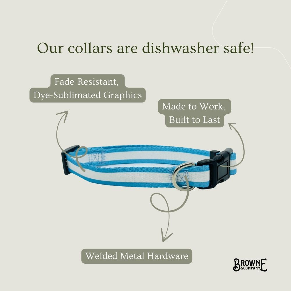 Light Blue Mighty Stripe Dog Collar