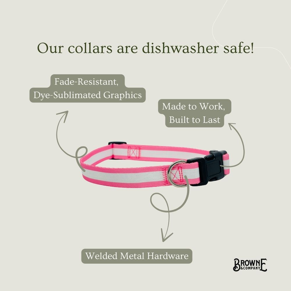 Pink Mighty Stripe Dog Collar