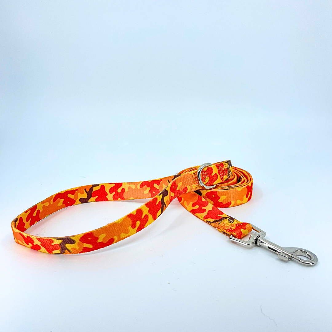Orange Camo Dog Leash