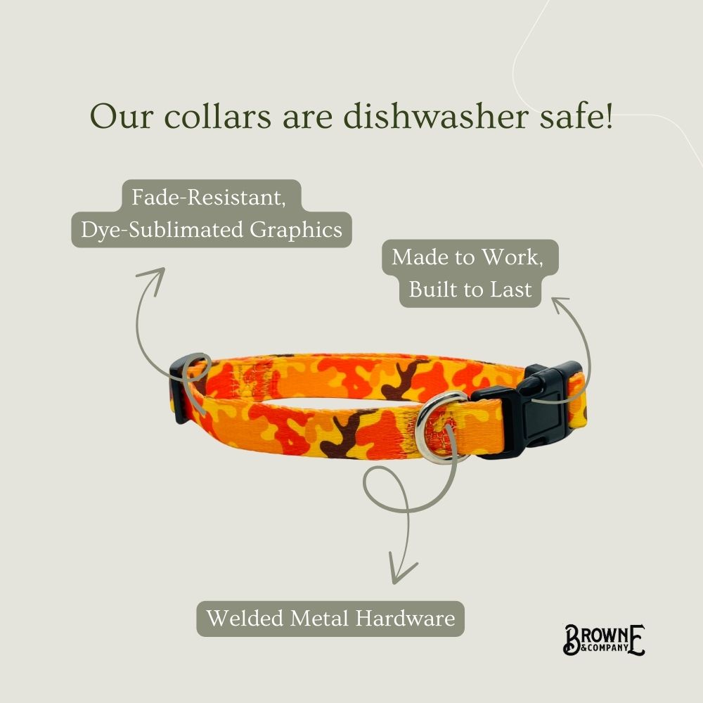 Orange Camo Dog Collar