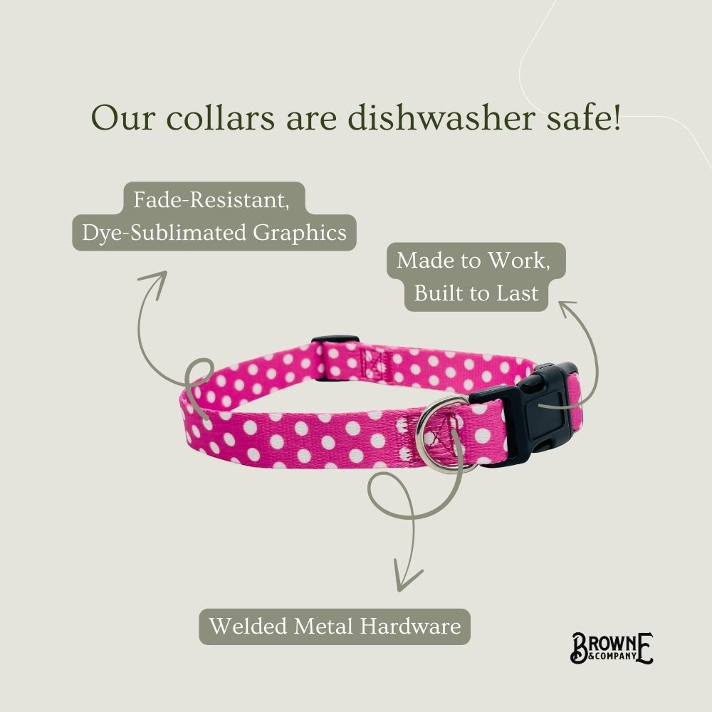 Pink Polka Dot Dog Collar